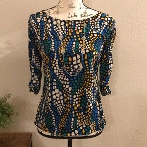 ⬇️ ALFANI Blouse Top Ruched Sleeves & Sides P/S